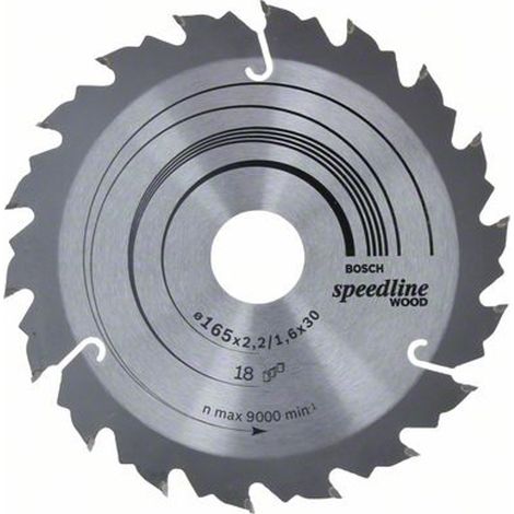 Bosch Kreissägeblatt Speedline Wood, 165 x 30 x 2,2 mm, 18