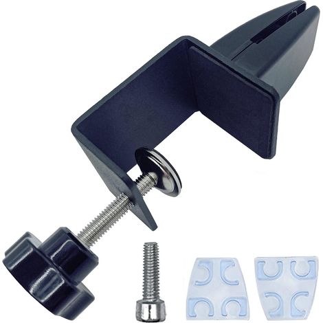 Panneaux/Pince/Support de séparation de bureau en Aluminium Clip de Séparation D'écran Réglable sans Perforation Diviseur de Bureau Pour Bureaux Bibliothèques Salles de Classe Centres D'examen, noir (1/5)