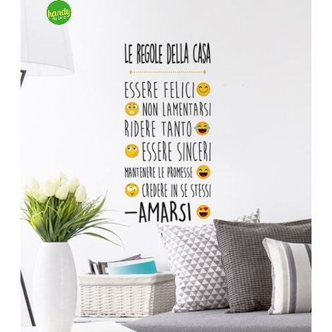Sticker regole della casa Crearreda adesivo murale frasi famose natura geometrie fantasie 31X31 CM (1/3)