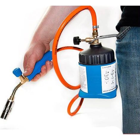 QUEMADOR DE GAS PARA SOLDAR Y QUEMAR CON MANGUERA LM3000 2 CARTUCHOS