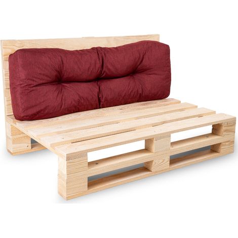 Dossier Seul Coussin Palette - 120x40x15 cm Rouge Bananair Fabriqué en France (1/5)