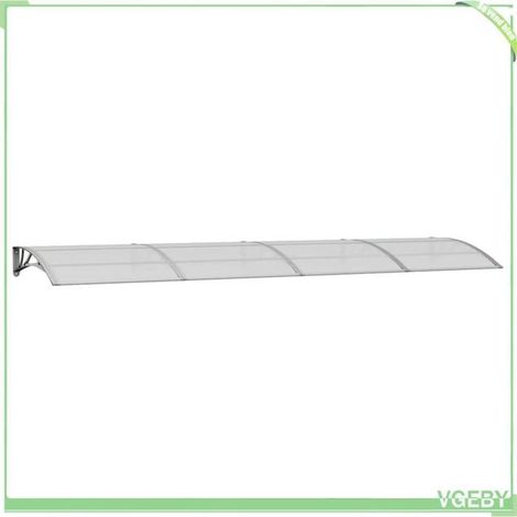Auvent de porte - FAFEICY - 153601 - 400 x 100 cm - Gris - Polycarbonate/Aluminium (1/5)