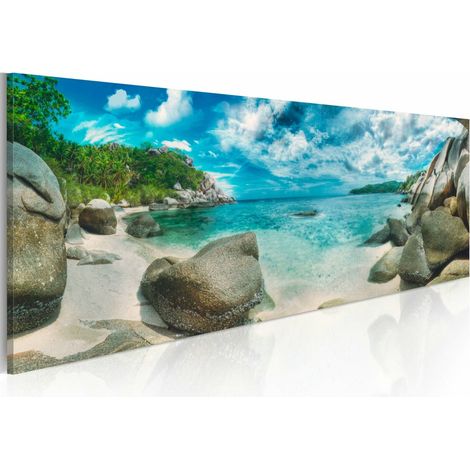 Tableau paradis turquoise - 135 x 45 cm (1/4)