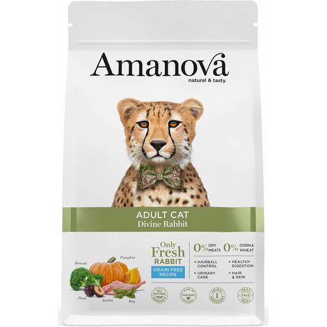Amanova Nourriture sèche au lapin pour chat 1,5 kg
