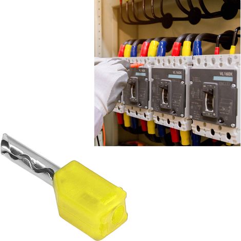 Zubehör für Lehrmittel: 4 mm quadratischer Hohlbananenstecker, gelb vernickelter Reinkupfer-Anschlussstecker (1/5)