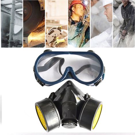 Atemschutzmaske mit integriertem Visier und doppelter Gasfiltration (1/4)