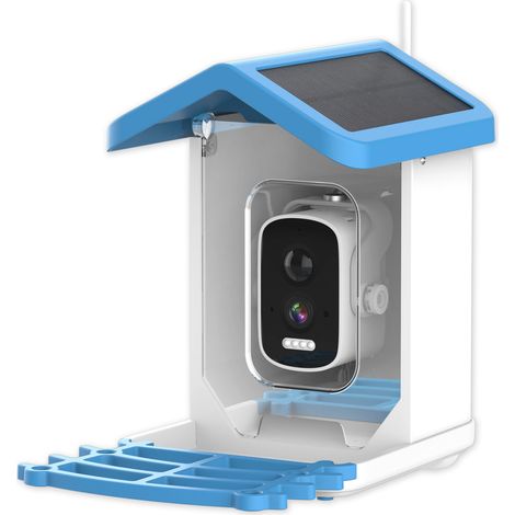 Mangeoire à oiseaux intelligente solaire avec caméra 1080P, reconnaissance AI des oiseaux, vision nocturne, mangeoire connectée WiFi, observation des oiseaux en direct sur smartphone, interface USB 2. (1/4)