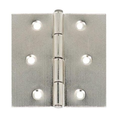 CERNIERE QUADRE CON SPINA FISSA IN FERRO NICHELATO 40 X 40 MM. 2 PZ.