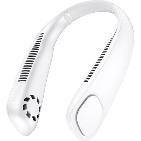 Freihändiger, tragbarer Nackenventilator für Sport, ohne Rotorblätter (weiß) (1/5)
