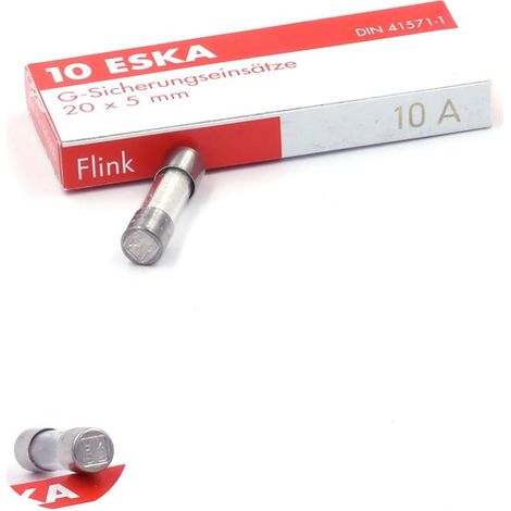10 Fusible verre, Rapide 10A, 250VAC 5x20mm, Protection circuit