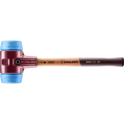 HALDER SIMPLEX Schonhammer Ø 80 mm TPE-soft blau mit Tempergussgehäuse (1/5)