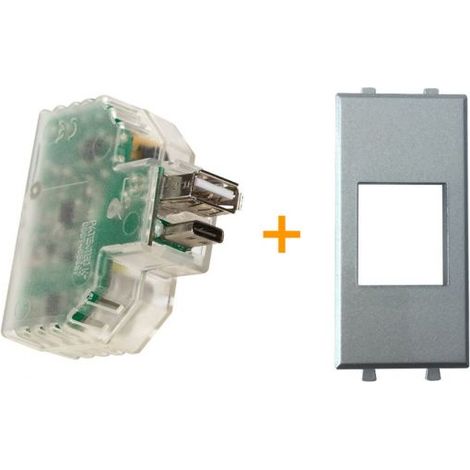 Fanton caricatore caricatutto USB A+C compatibile Ave Allumia metallizzata - 82893