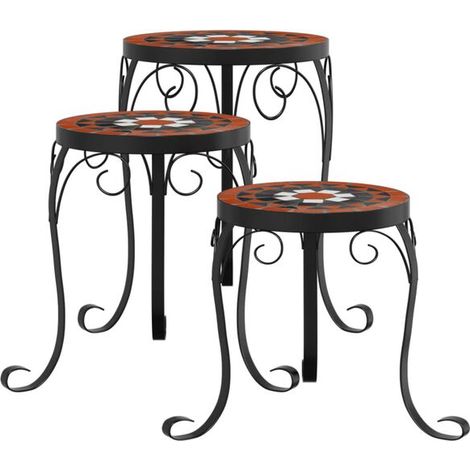 Ensemble de trois supports à plantes en terre cuite et céramique blanche (1/5)