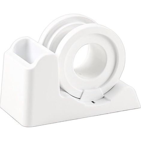Soporte para cinta adhesiva - Base para adhesivos de sellado - Organización de escritorio - Tecnología antideslizante - 17 x 12 x 9 cm - Gris (1/5)
