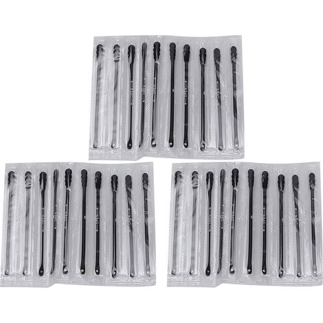 Lot de 100 bâtonnets ouatés double embout noirs, cotons-tiges jetables pour maquillage et nettoyage (1/5)