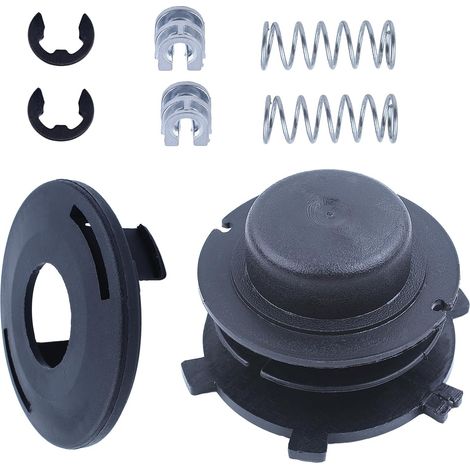 Kit de 7 pièces de bobine de tête de coupe-fil et capuchon pour STIHL FS44 FS80 FS83 FS85 FS90 FS100 FS110 FS120 FS130 FS200 avec accessoires œillet de ligne à ressort E-Clip (1/5)