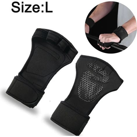 Fitness-Handschuhe mit Handgelenkstütze, Sporthandschuhe Trainingshandschuhe für Herren und Damen für Gym, Kraftsport, Krafttraining, Gewichtheben (Schwarz, L) (1/5)