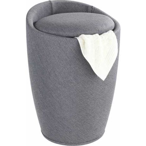 Sgabello portabiancheria Candy grigio effetto lino WENKO (1/8)