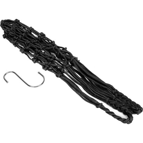Filet d'alimentation suspendu pour volailles, sac à filet pour poulets, jouet pour nourrir les fruits et légumes avec crochets, noir (1/5)