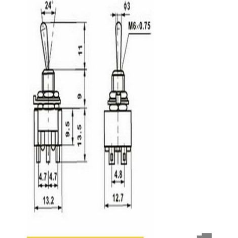 Interrupteur À Bascule DPDT - 125 V AC 6 A - 2 Positions ON/ON - 6 Bornes - 10 Pièces (1/5)