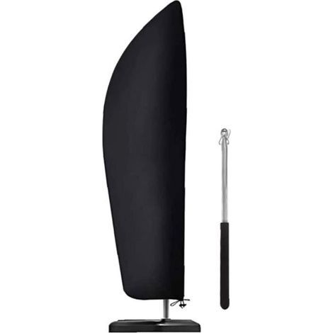 Weatherproof, UV-resistant, windproof cover for offset patio umbrellas. (1/4)