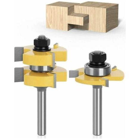 Tongue and Groove Cutter Set, 8mm Shank, Wood T-Cutter. (1/5)