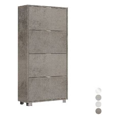 SCARPIERA CON 4 RIBALTE IN NOBILITATO Misura: cm L76xH155xP30 Bianco Lucido