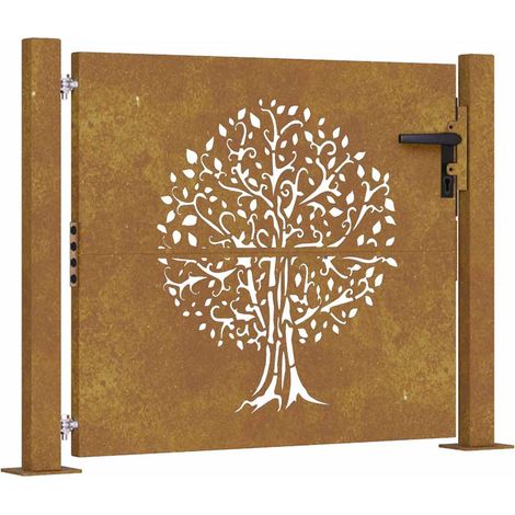 Maison Exclusive - Gartentor 100x100 cm Cortenstahl Baumdesign
