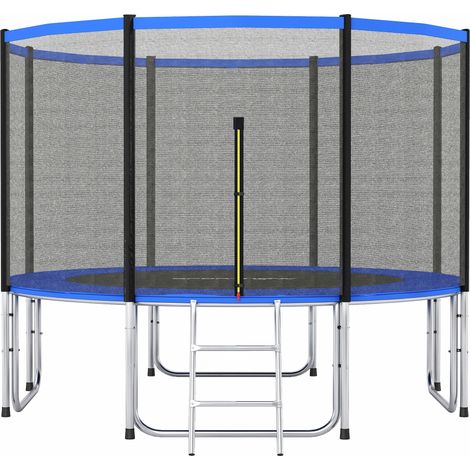 SPORTNOW cama elástica para niños exterior Ø366 cm con red de seguridad, escalera, acolchado de muelles y marco de acero galvanizado, carga 150 kg