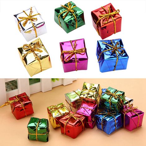 Lot de 12 pendentifs décoratifs à suspendre dans une boîte cadeau pour sapin de Noël et fêtes de fin d'année (1/5)