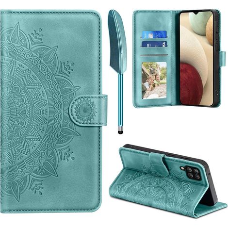 Handyhülle A12 M12 Leder Flip PU Samsung Galaxy A12 M12 Grün (1/5)