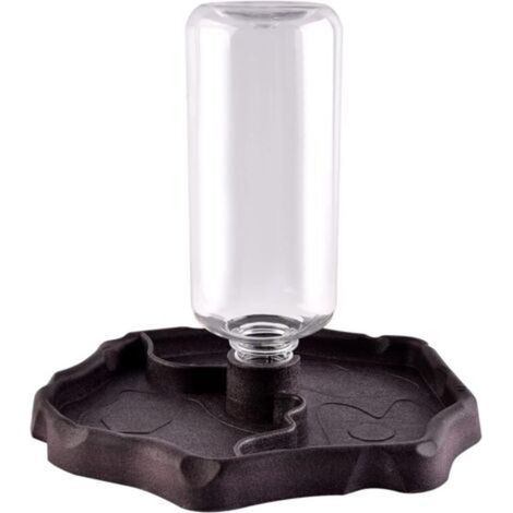 Distributeur d'eau pour Reptile, Abreuvoir Tortue, Mangeoire Gamelle Tortue Terrestre Distributeur 2 en 1 de Nourriture Anti Debordement Plastique Bol Accessoire - Brun