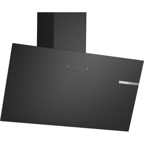 Bosch – Hotte décorative inclinée 80cm 550m3/h noir – Moteur silencieux – Éclairage LED – DWK85DK60