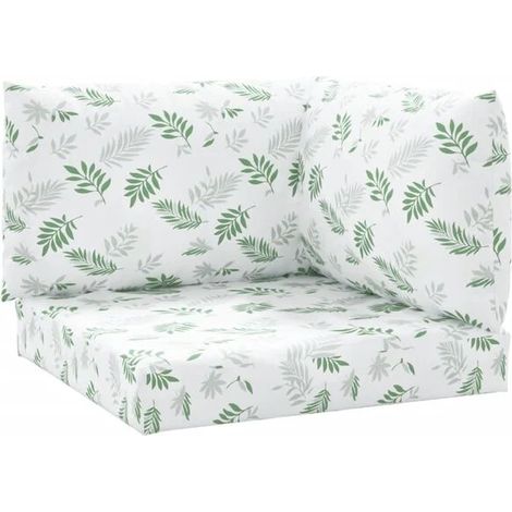 Coussins de plateau, ensemble de 3 pièces, motif feuilles, tissu Oxford. (1/5)