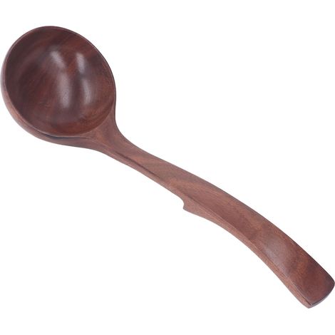 Cuillère à soupe en bois massif écologique, type 2, idéale pour la cuisine et les hôtels. (1/5)