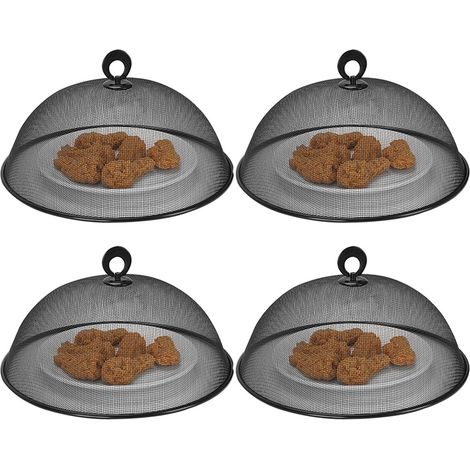 de couvercles alimentaires en maille pour extérieur protection d'assiette parapluie pique-nique table à manger barbecue Lot 4 métallique (1/5)