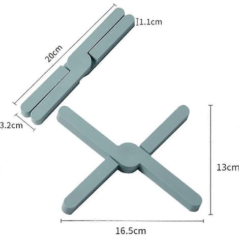 Lot de 4 dessous-de-plat pliables en silicone pour casseroles chaudes, forme en X extensible, support réutilisable pour poêles et plats, résistant à la chaleur (1/5)