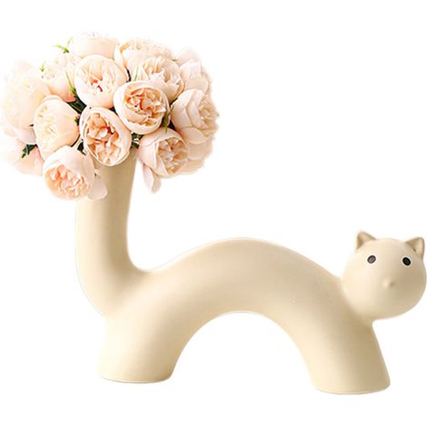 Vasi decorativi a forma di gatto, vasi in ceramica per fiori singoli, Vasi-2 2