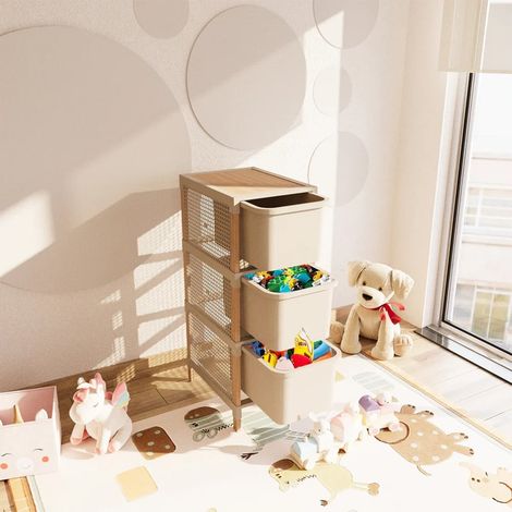 TRADE SHOP - Cassettiera Multiuso 3 Cassetti Per Organizzare Vestiti Accessori Ufficio Bagno Casa - (1/4)