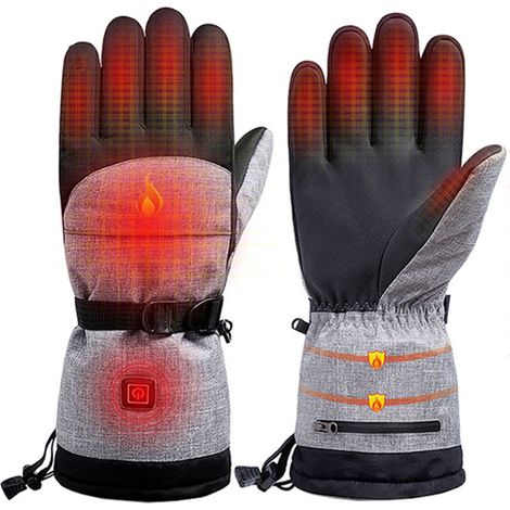 Gants chauffants hiver réglables 40-55°C, imperméables écran tactile pour moto ski plein air (1/4)