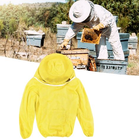 Imkerausrüstung Professionelle Imker-Schutzjacke Imker-Schleier Anzug Gelb (1/5)