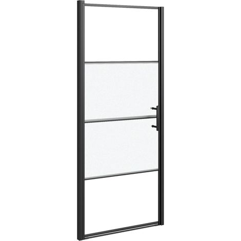Maison Exclusive - Parete Doccia 91x195 cm Vetro Temperato Semi Smerigliato Nero
