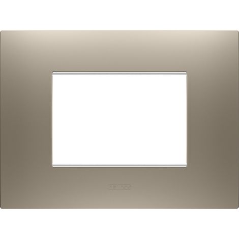 PLAQUE EGO RECTANGULAIRE 3P BRONZE CLAIR GEWISS GW16003BR