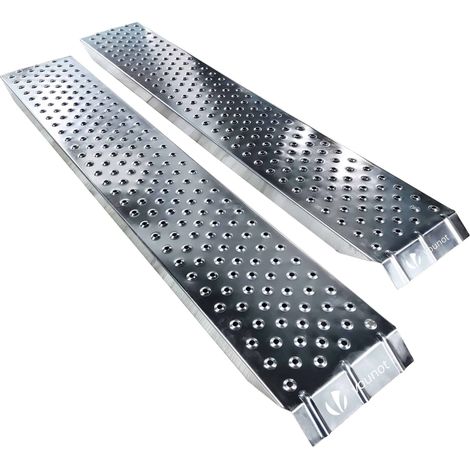 VOUNOT® 2x Auffahrrampe aus Verzinkter Stahl, Rutschfest Laderampe,135 cm, Maximale Last 400kg