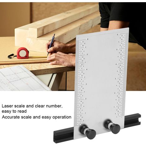 Outil de traçage pour bois en inox multifonction avec socle pour bricolage et tracé de lignes (1/5)