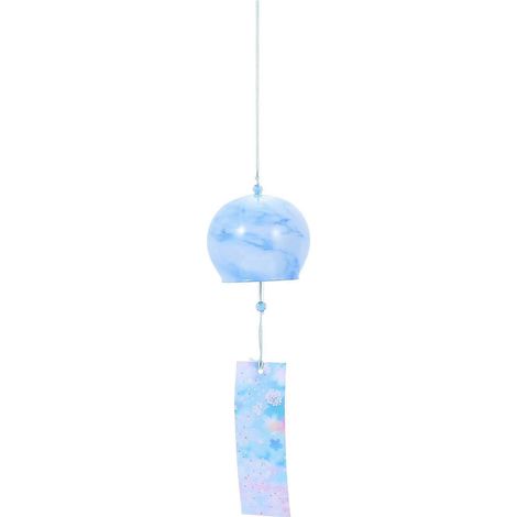 Carillon éolien en verre de style japonais, motif marbré créatif, pour couloir ou terrasse.-8X7CM-Sky-blue (1/3)