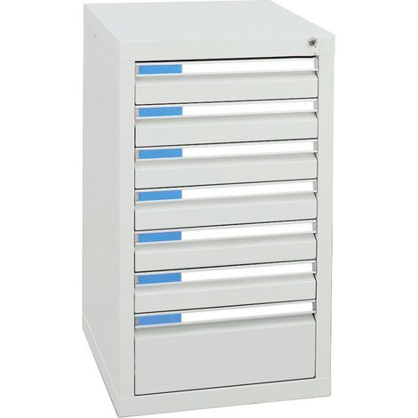 Stumpf Schubladenschrank Serie ESTA, 7 Schubladen lichtgrau (6x100, 1x200mm) (1/2)