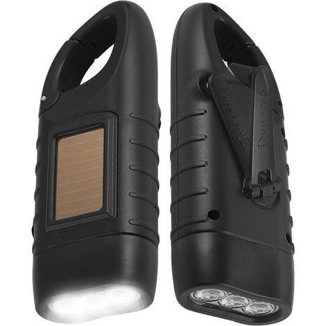 Solar-Taschenlampe, 2er-Pack, Solar-LED-Taschenlampe und Handkurbel, wiederaufladbare Taschenlampe, Outdoor-Aktivitäten, Notfalllampe [Energieklasse A+++] (1/5)