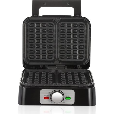 Gaufrier électrique 1200 W, double système de chauffe, température réglable, appareil à crêpes (1/4)