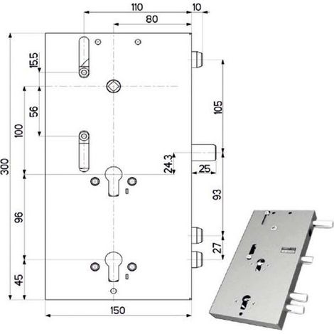 Cerradura Sic.Triple Izquierda 89F30 Mottura